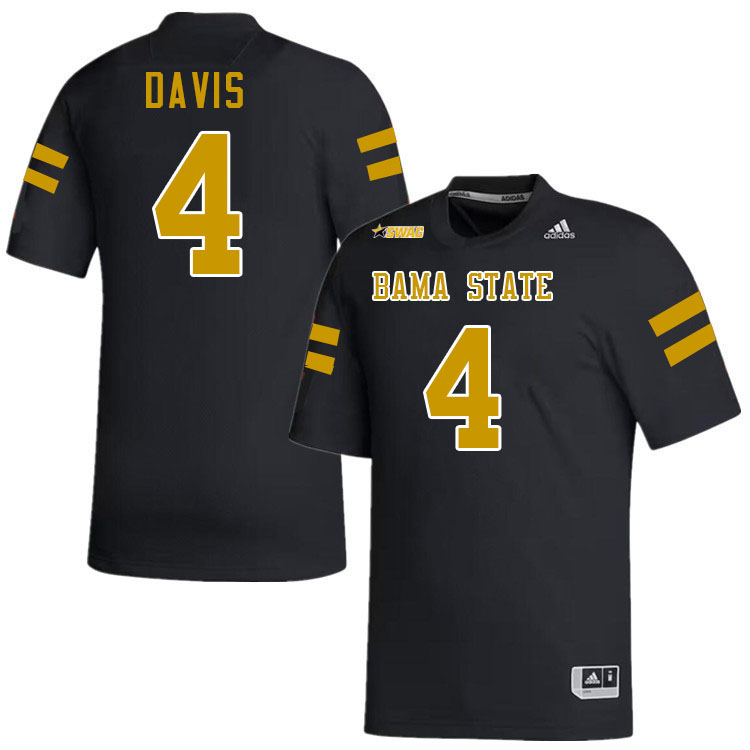Alabama State Hornets #4 Dematrius Davis College Football Jerseys Stitched Sale-Black